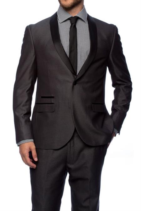 Dark Grey Masculine color 1 Button Style Slim narrow Style F