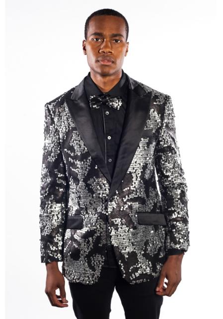 silver prom jacket