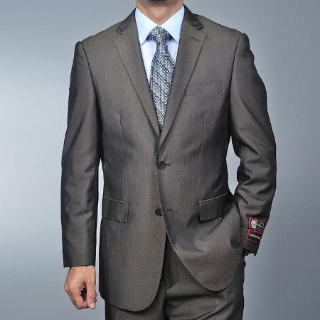 brown color shade Teakweave 2 button Suit