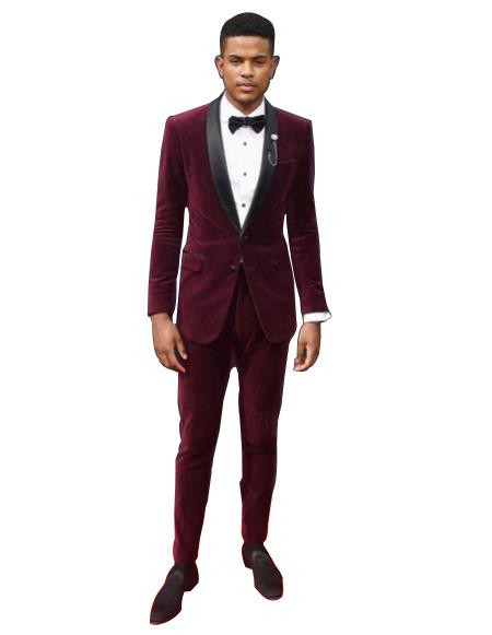 burgundy tuxedo black lapel