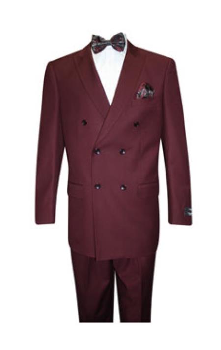 Chiccheto Collection- Burgundy Solid Color Single Breasted Regular