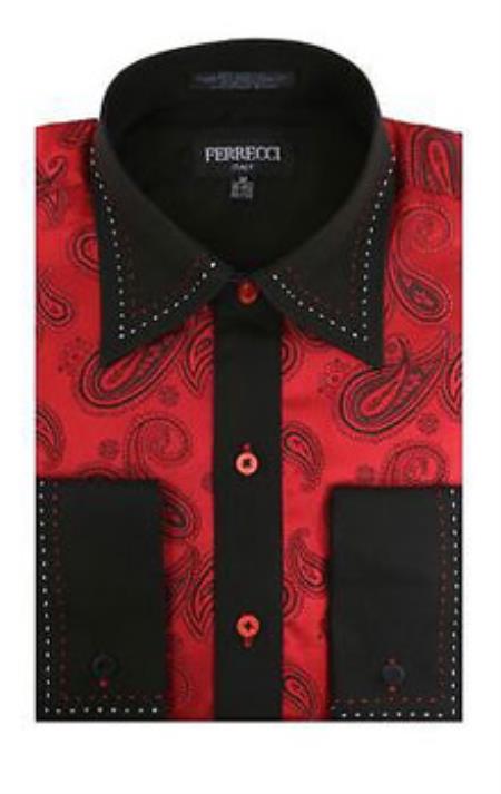 red paisley dress shirt