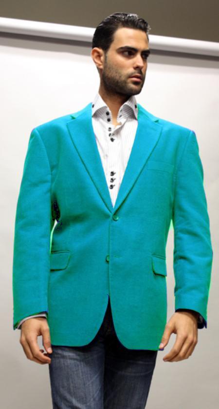 Saint Laurent  Turquoise SlimFit Velvet Suit Trousers  Men  Turquoise  Saint Laurent