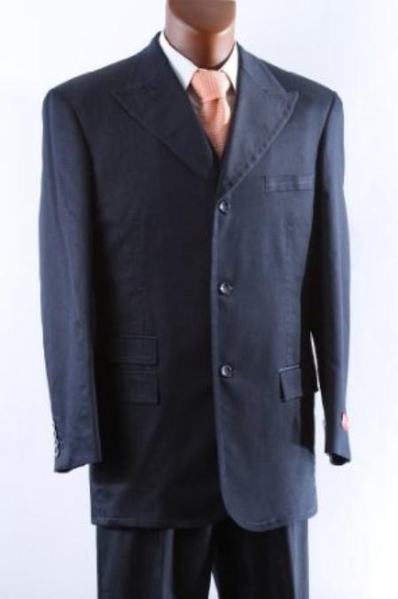 Superior 150s Single Breasted Three Button Blue Vested Suit
