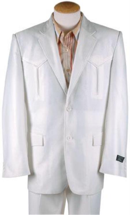 Polyester Western Suit White