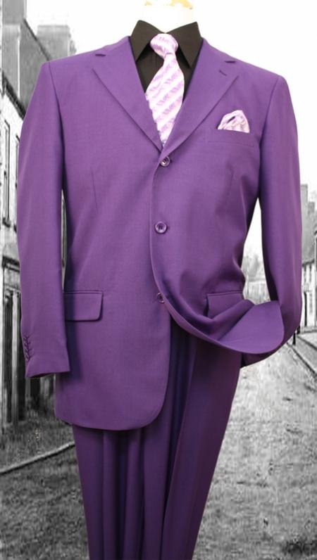 Superior Fabric 120'S G-Purple Solid Color Suit 