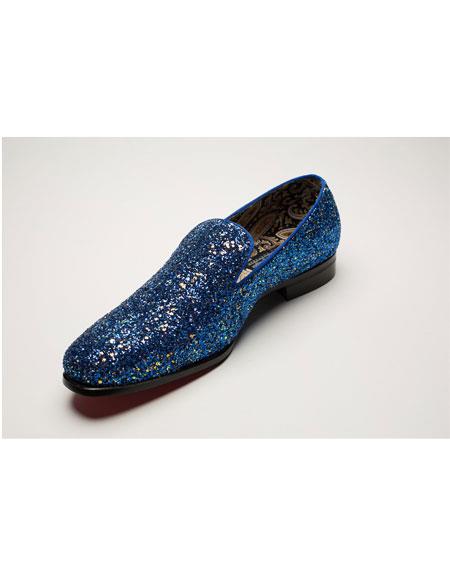 blue shiny shoes