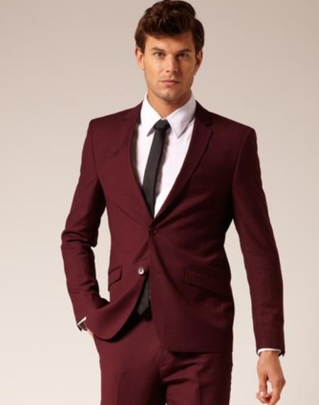 calvin klein burgundy suit