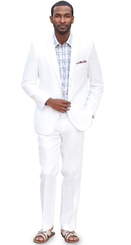 White Linen Beach Suit | vlr.eng.br