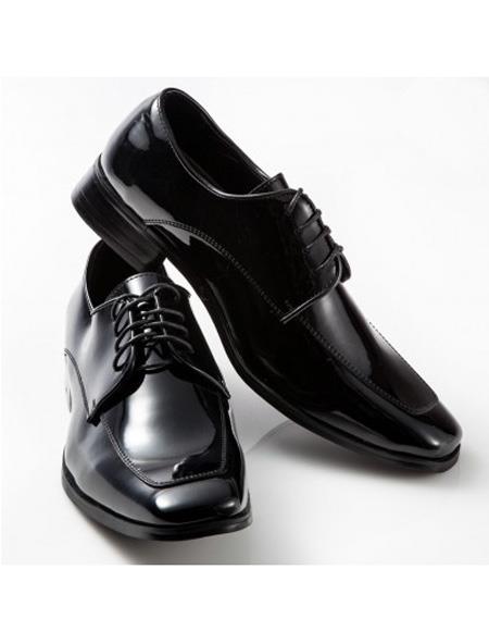 men's Black Lace Up Moc Square Design Shoe
