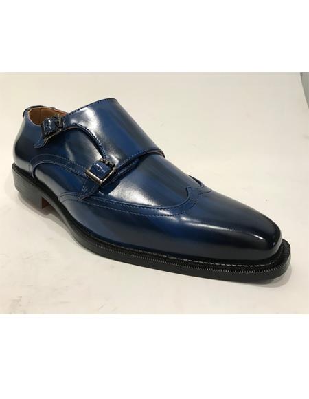 Men's Cap Toe Navy Shoes