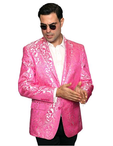 shiny pink suit