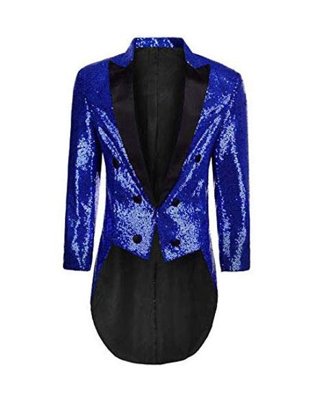 Mens Tailcoat Mens Single Breasted Blue Blazer Long Tail tux