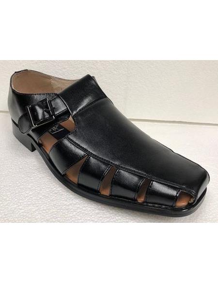 Style#JA17488 Mens Dress Sandals Black Closed Toe