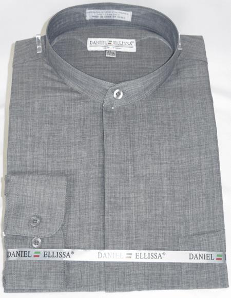 Daniel Ellissa Mens French Cuff Shirt Grey ~ Black