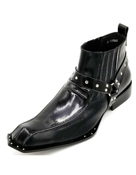 ankle boots men black harness