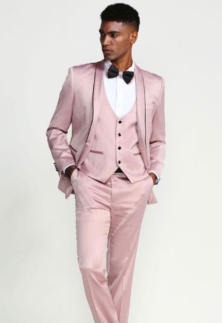 Mens Rose Gold One Chest Pocket Suits