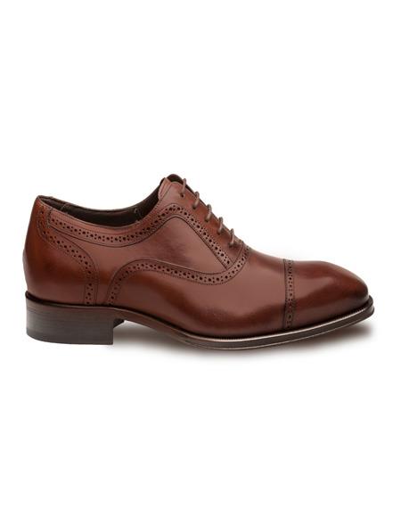 Cognac Custom Full Leather Sole Mezlan Mens Shoes