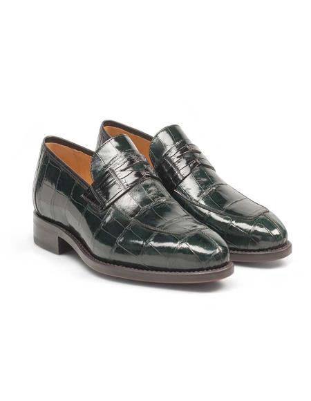 Mens Green Dress Shoes G500-J-2 By Mezlan In Green/Black