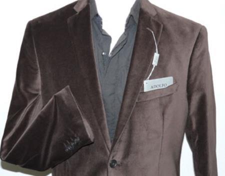 Mens Chocolate Brown Side Vents Designer Dress Jacket