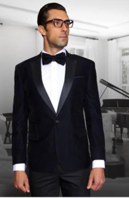 Mens Navy Classy and Elegant Velvet Fabric Discounted Blazer