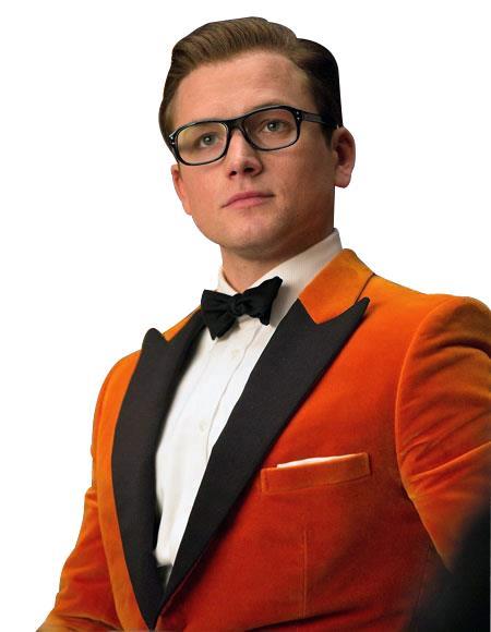 orange velvet tuxedo jacket