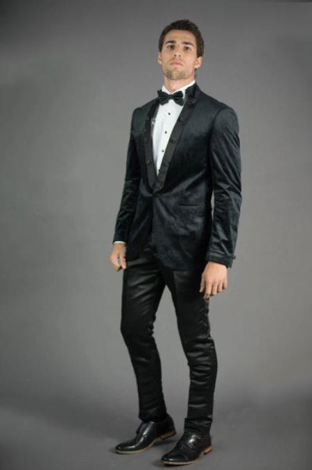 black velvet blazer mens outfit