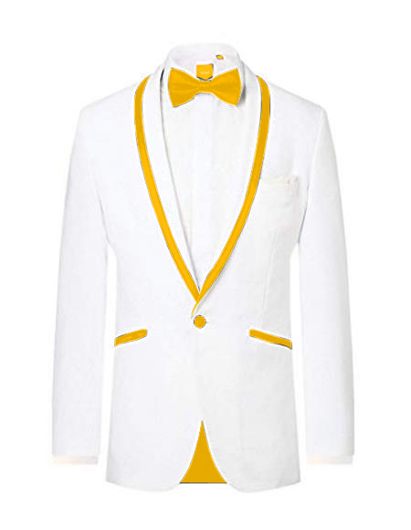 white and gold wedding suits