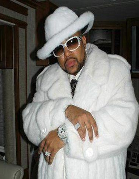 White Pimp Hat & Faux Fur Coat