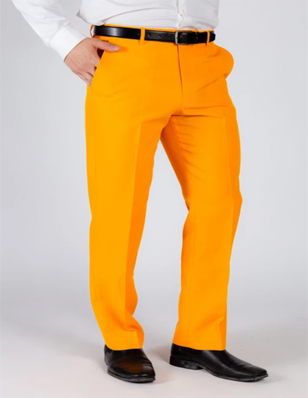 orange suede pants