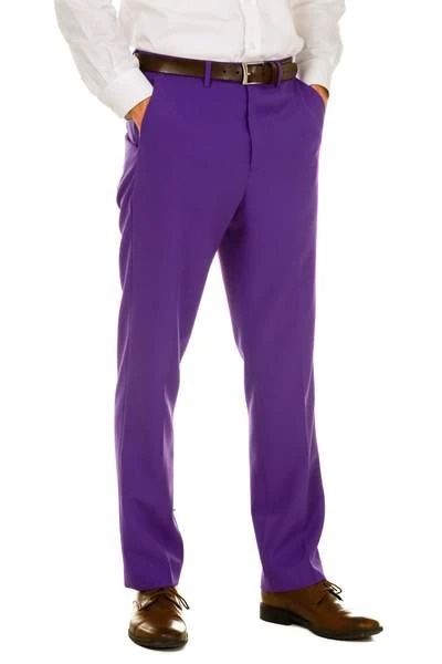 CONCITOR Brand Men's COTTON Dress Pants PURPLE INDIGO Flat Front Mens  Trousers : : Clothing, Shoes & Accessories