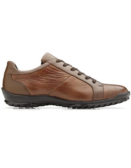 Mens Arena Ostrich & Calfskin Sneakers Honey