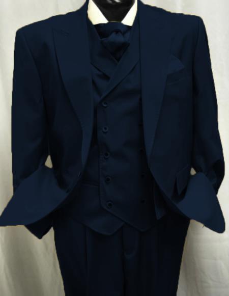 Old Fashioned School Style Suit 1800's Vintage Suits Dark Navy