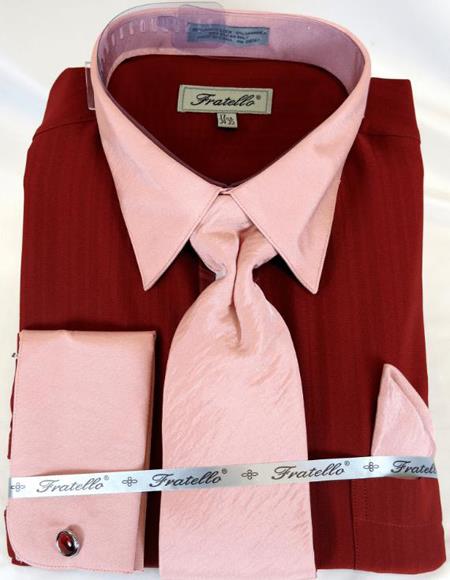 Brick Multi Colorful Mens Dress Shirt