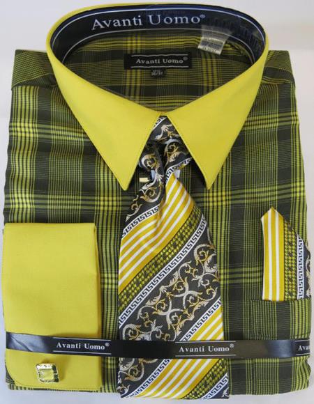 Black Gold Colorful Mens Dress Shirt