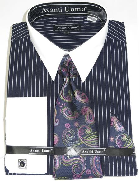 mens dress shirt navy