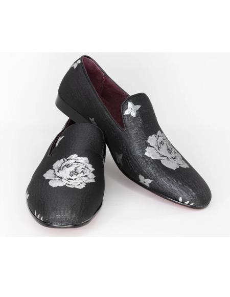 Floral Stylish Dress Loafer - Black