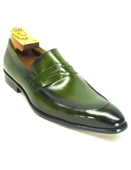 Mens Green Dress Shoes Mens Color Penny Stylish Dress Loafer   Image48353 