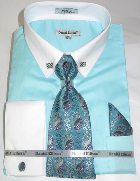 tie on light green shirt