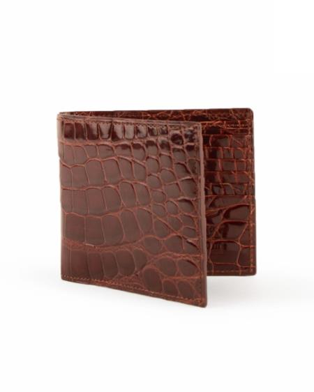 Mens Full Alligator Hipster Cognac