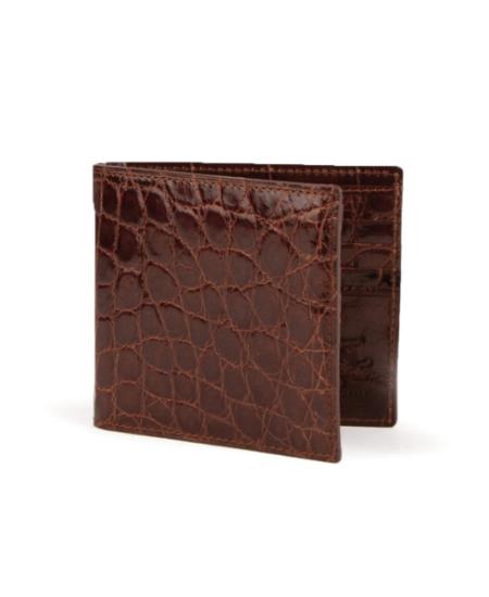 Mens Full Alligator Billfold Cognac