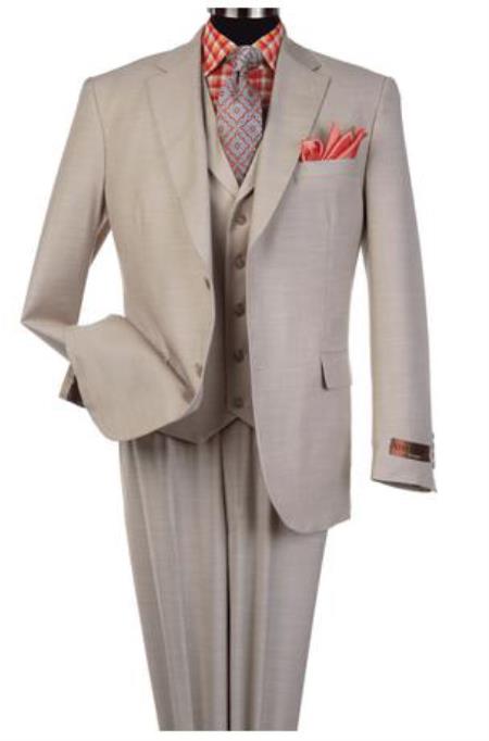 Mens Steve Harvey Suits Tan 2 Button Single Breasted Suit 12