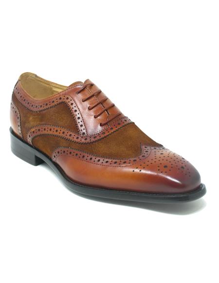 Wingtip Shoe - Two Toned Shoe - Lace Up Shoes - Carrucci Sho