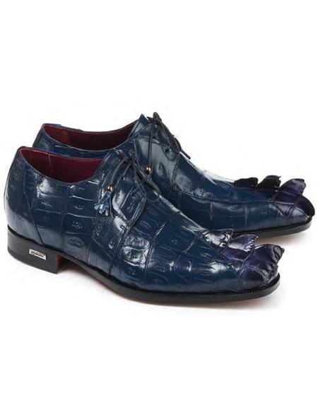 Mauri Italian Shoes Crocodile Blue Shoes