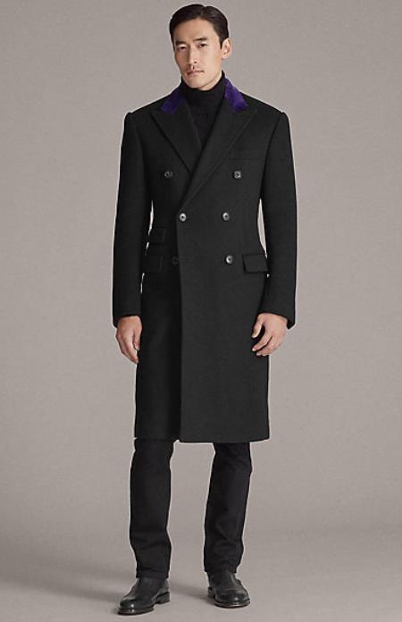 mens double breasted cashmere overcoat