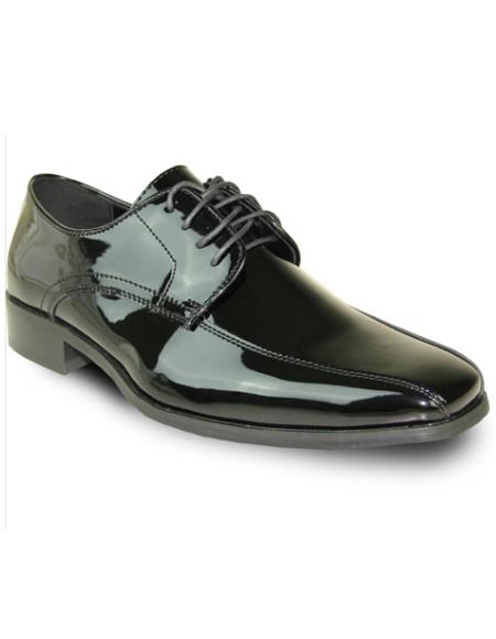 Men's Wide Width Dress Shoe Black Patent