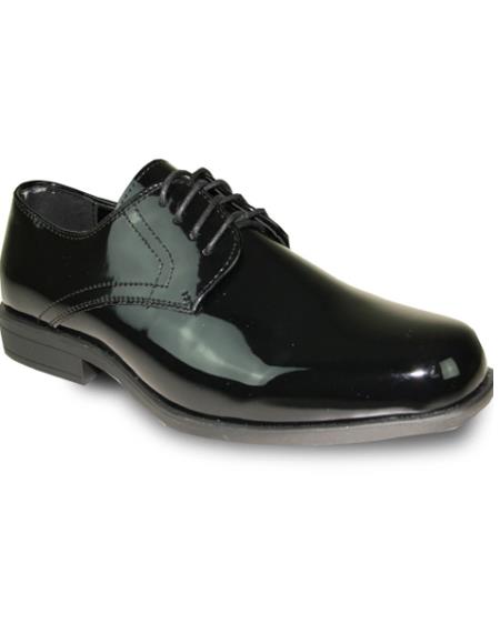 Men's Wide Width Dress Shoe Black Patent