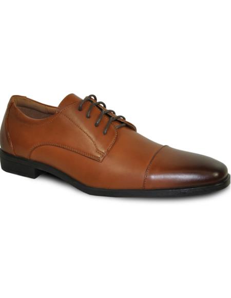 Product#J50375 Men's Wide Width Dress Shoe Brown Matte