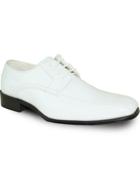 Product#J50394 Men's Wide Width Dress Shoe White Patent