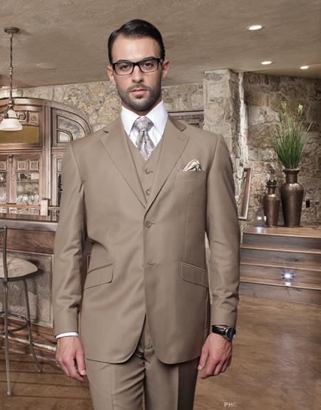 Mens Khaki Suit